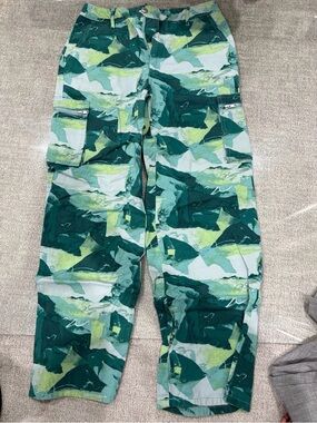Women’s Green Multi-Pattern Cargo Pants